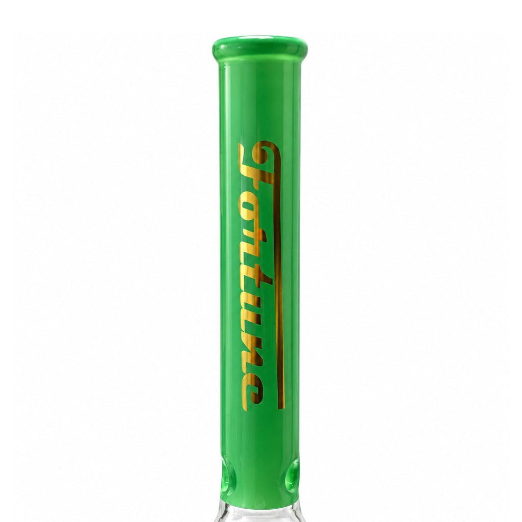 Fortune 18" 7mm Square Base Glass Water Pipe – 50mm Neck